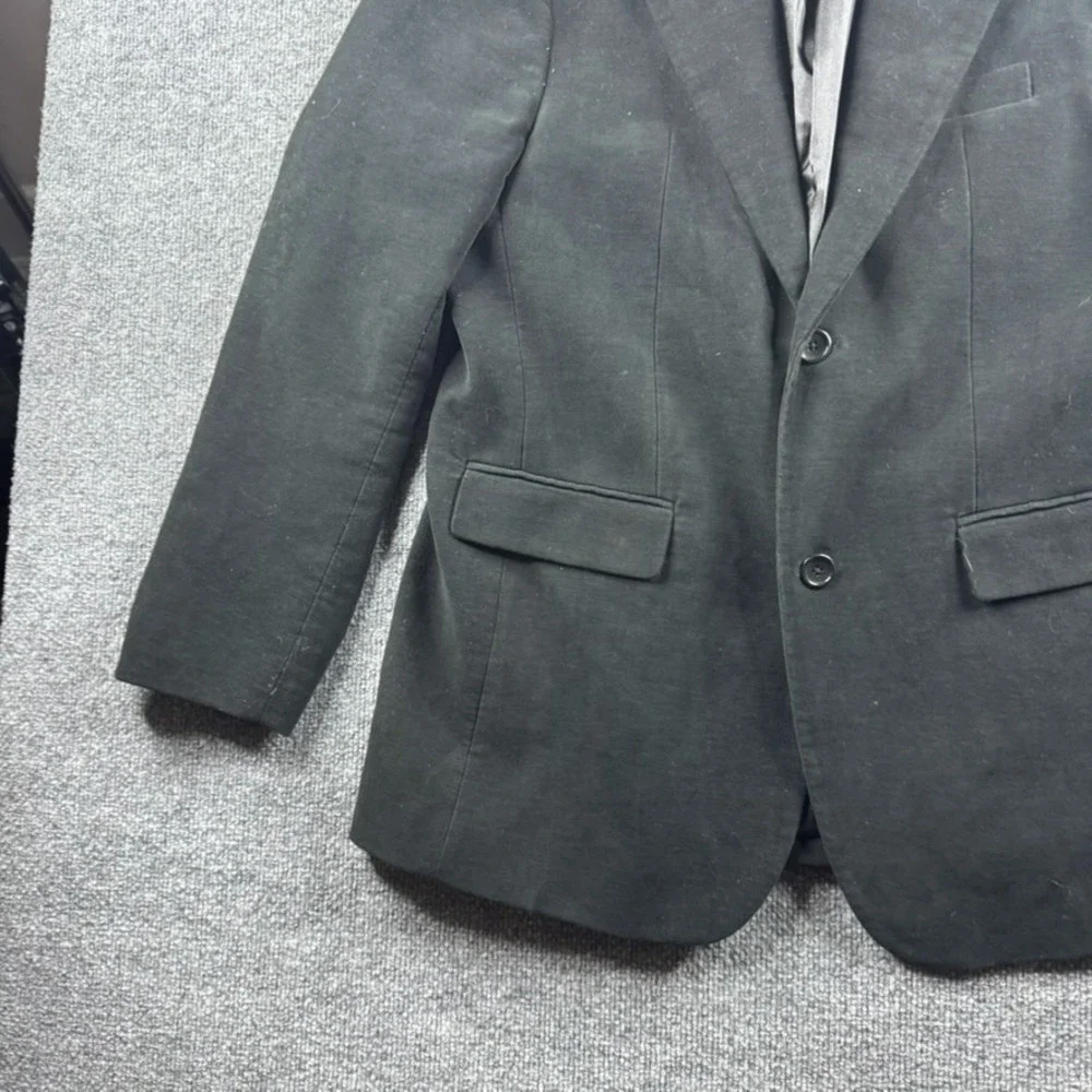 Banana Republic Blazer Men 42R Black Suede Sport Coat Jacket Suit Cotton Career